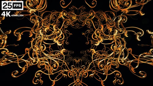 Elegant Golden Ornate Abstract Decorative Looping Animation