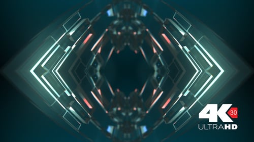 Dynamic Glowing Geometric Tunnel Loop Background