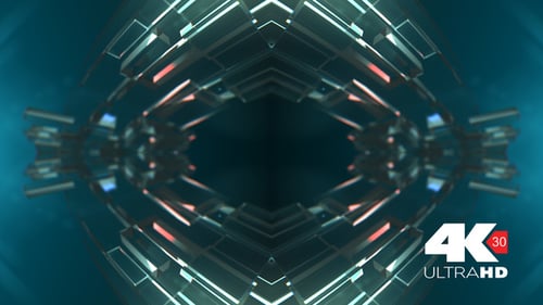 Futuristic Glowing Geometric Tunnel Background Loop