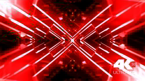 Abstract Red Glowing Geometric Tunnel Loop Background