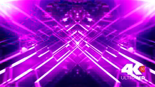 Dynamic Purple Neon Light Tunnel Abstract Background
