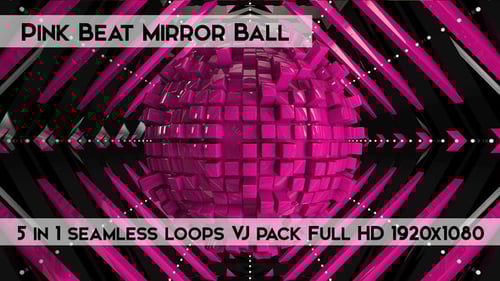 Animated Pink Geometric Mirror Ball Loop