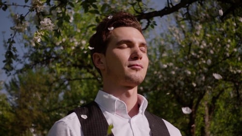 Portrait of a Man in a Spring Forest