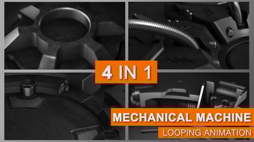 Futuristic Mechanical Machine Looping Animation Set