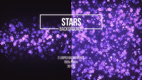 Sparkling Purple Stars Flowing Particles Animated Background