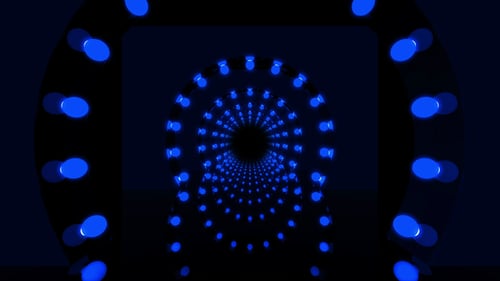 Glow Neon Blue Lamps Tunnel