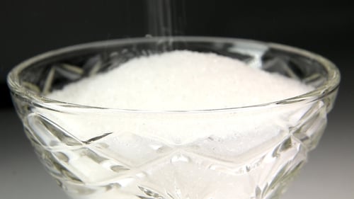 Sugar Pouring On Crystal Bowl
