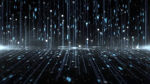 Futuristic Digital Data Stream Lines Technology Motion Background