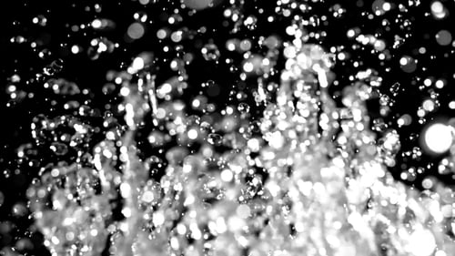 Water Droplets Abstract Motion on Black Background