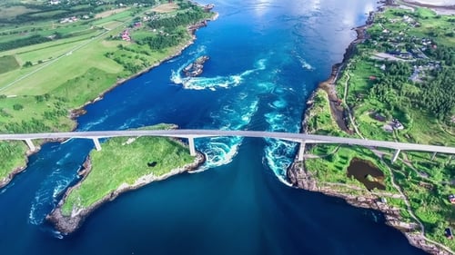Whirlpools of the Maelstrom of Saltstraumen, Nordland, Norway