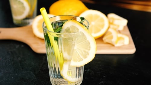 Cool Citrus and Mint Drink with Lemon
