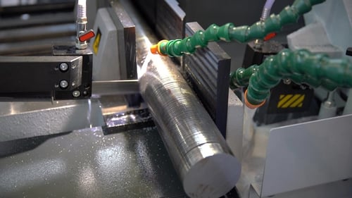 Modern Machine Saw. Cutting Metal Modern Processing Technology