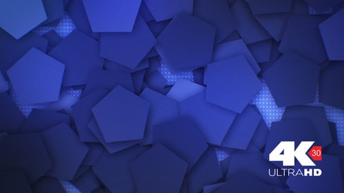 Dynamic Blue Geometric Pentagon Shapes Motion Background Loop