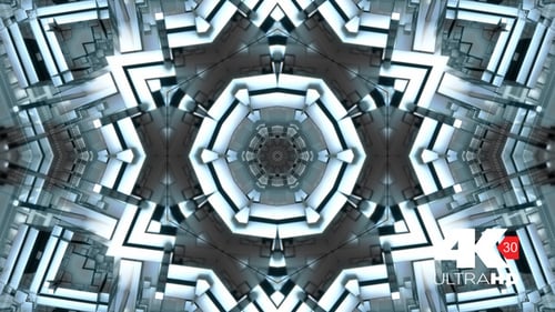 Abstract Futuristic Geometric Kaleidoscope Tunnel Animation