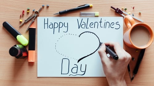 Creating Hand Painted Happy Valentine's Day Card
