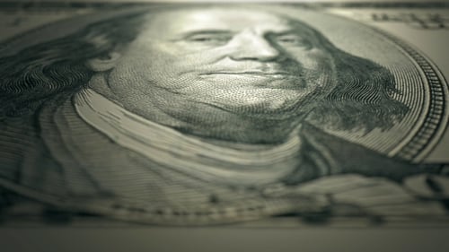 4K 100 Dollar Bill Front Close Up Macro Details Scan