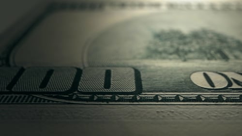 4K 100 Dollar Bill Reverse Close Up Macro Details Scan