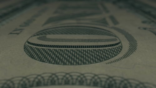 4K 1-Dollar-Schein Reverse Nahaufnahme Makro-Detail 7