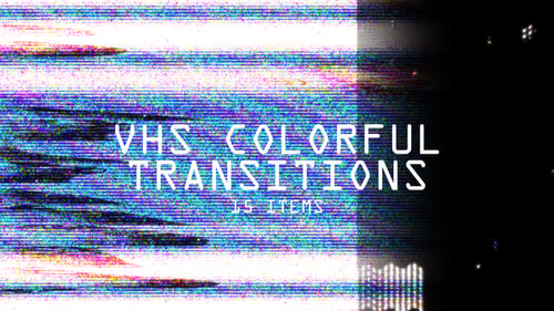 Colorful VHS Glitch Video Transitions