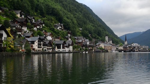 Beautiful Scenic of Lake Hallstatt Hallstatter See in the Salzkammergut, Austrian Alps, Austria