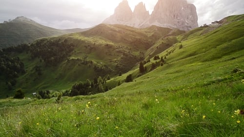 Scenic Surroundings of the National Park Tre Cime Di Lavaredo. Dramatic Scene. Location Place