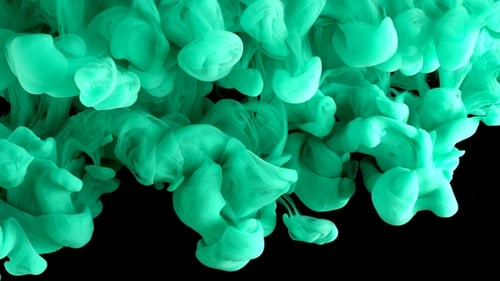 Light Green Ink Flowing into Water Abstractly