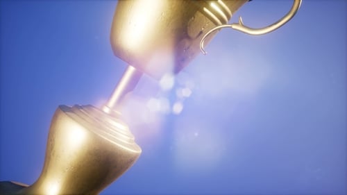Glorious Golden Trophy Rotating Award Animation