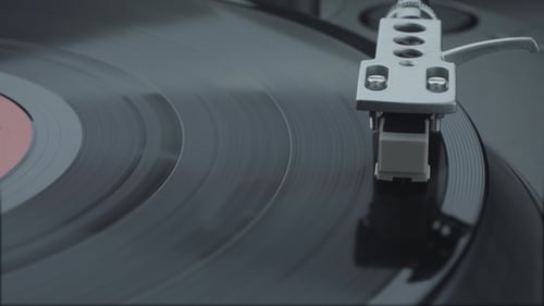 Record Spinning on a Vintage Turntable