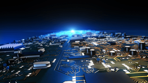 Circuit Board Fly Through Background