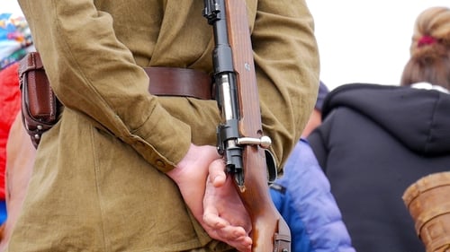 Soldier Weapons Parade World War II.