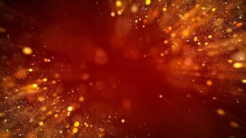 Golden And Read Particles Background