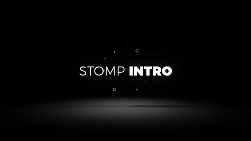 Dynamic Stomp Intro with Bold Geometric Text