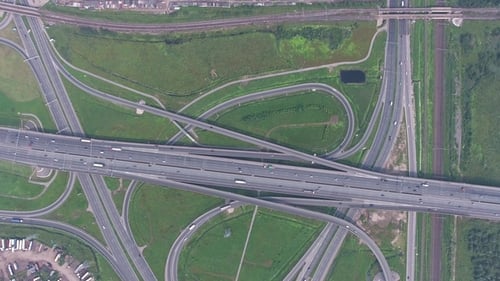 Aerial View on Modern Road Junction