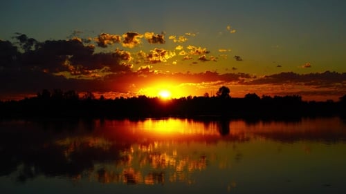 Landscape with Sunrise Over Lake