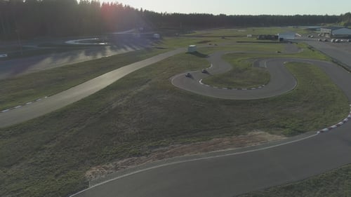 Summer Cart Track Karting Drone Flight Asphalt Race Carting