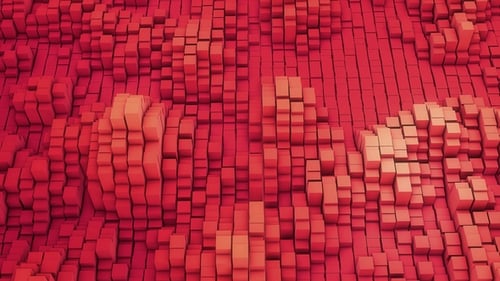 Abstract Red Cube Wave Seamless Background Loop