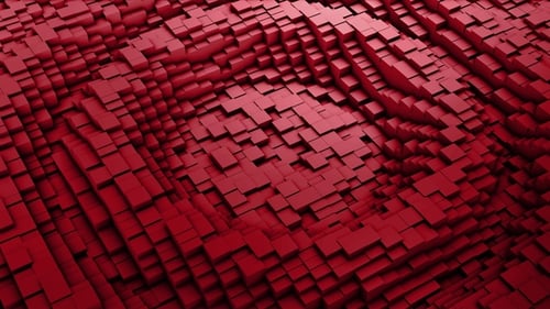 Ripple Digitaler Hintergrund der vielen roten Quadrate