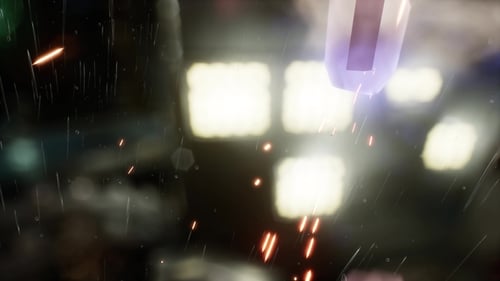 Cinematic Rain and Light Streaks Loop Overlay