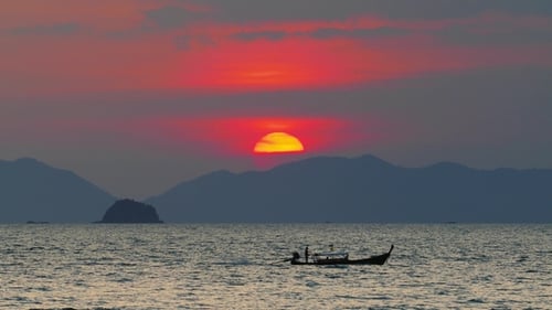 Sunset Over Sea, Krabi, Thailand