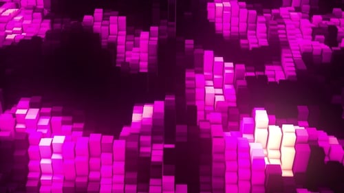 Abstract Glowing Pink Geometric Cubes Loop Background