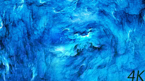 Flying Through Abstract Frost Blue Space Nebula