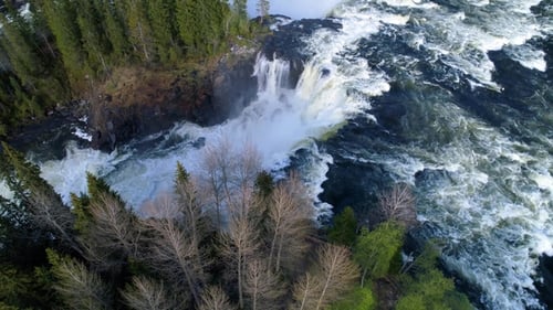 Ristafallet Waterfall in the Western Part of Jamtland