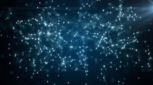 Global Network World Map with User Connections Animation