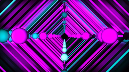 Futuristic Neon Geometric Tunnel Loop Background