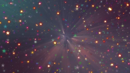 Colorful Sparkling Stars Radiating Celebration Background