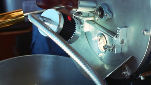 Coffee Bean Roaster Detail Close Up Shot