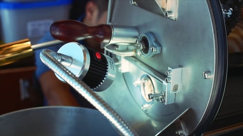 Close Up of Coffee Roaster Machine