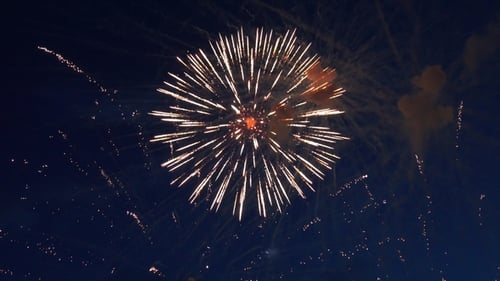 Beautiful Colorful Fireworks Show in Night Sky
