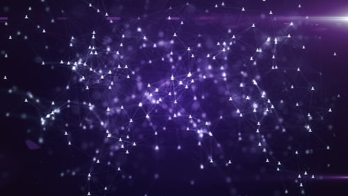 Global Network World Map with Connecting People Icons Animation