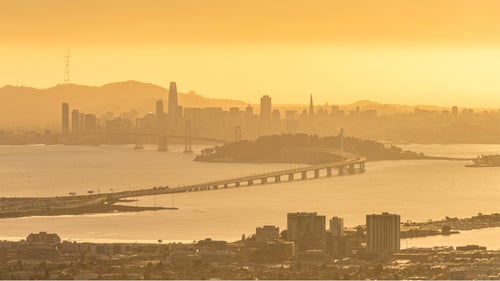 The Skyline of San Francisco from Day to Night